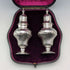 1892 British antique sterling silver sugar shaker pair, 145g total, Possibly Sibray Hall & Co, case included