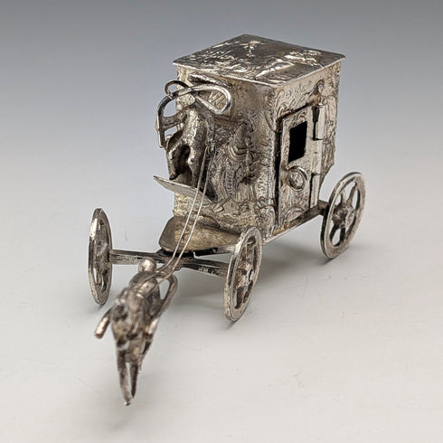 1907年 英国アンティーク 純銀製 馬車ミニチュア 72g Boaz Moses Lendeck