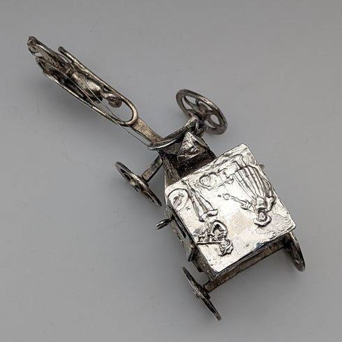 1907年 英国アンティーク 純銀製 馬車ミニチュア 72g Boaz Moses Lendeck