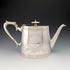 Circa 1900 British antique silver plate drum-shaped teapot