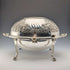 Circa 1902 British antique silver plate roll-top breakfast dish by HENRY STRATFORD