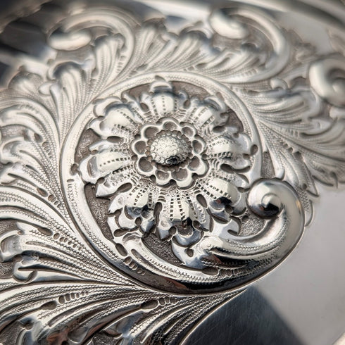 1902年頃 英国アンティーク シルバープレート製 ロールトップ式ブレックファーストディッシュ HENRY STRATFORD