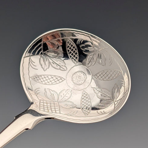 1834 British antique sterling silver tea caddy spoon by John, Henry & Charles Lias