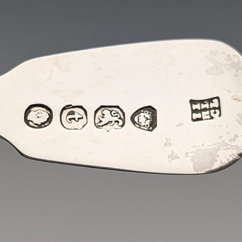 1834 British antique sterling silver tea caddy spoon by John, Henry & Charles Lias