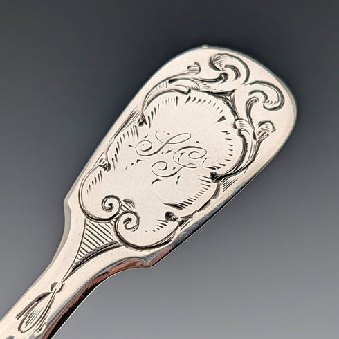 19世紀中頃 英国アンティーク 純銀製 ティーキャディースプーン Reid&Sons