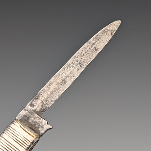 Antique British white mother-of-pearl handle double blade penknife