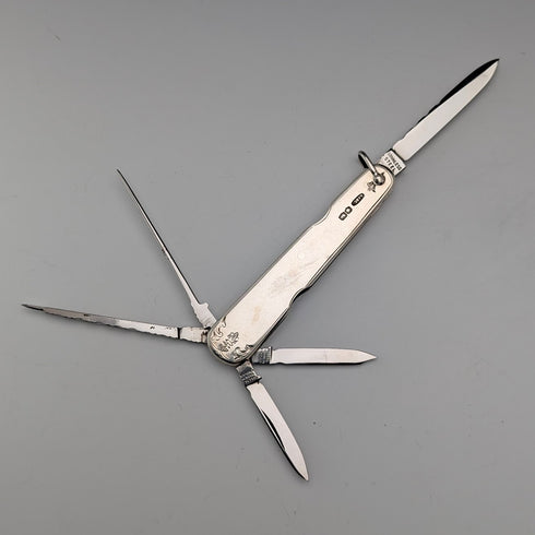 1958 British Vintage Sterling Silver Handle Multi-Tool by George Ibberson
