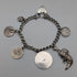 1970年頃 英国ヴィンテージ 純銀製 チャームブレスレット 40g