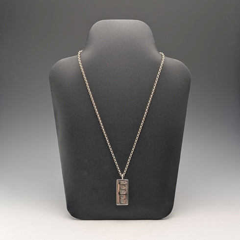 1977年 英国 純銀製 ジュビリーインゴットペンダント31g 純銀ネックレス付 BJK