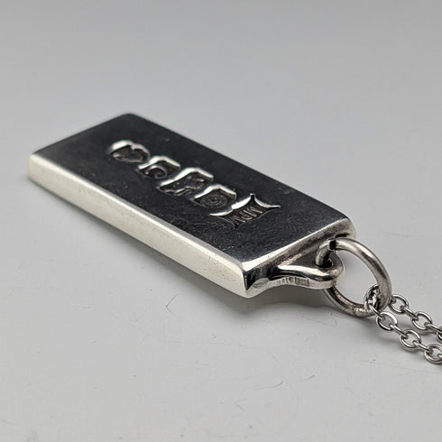 1977年 英国 純銀製 ジュビリーインゴットペンダント28g ネックレス付 MPM