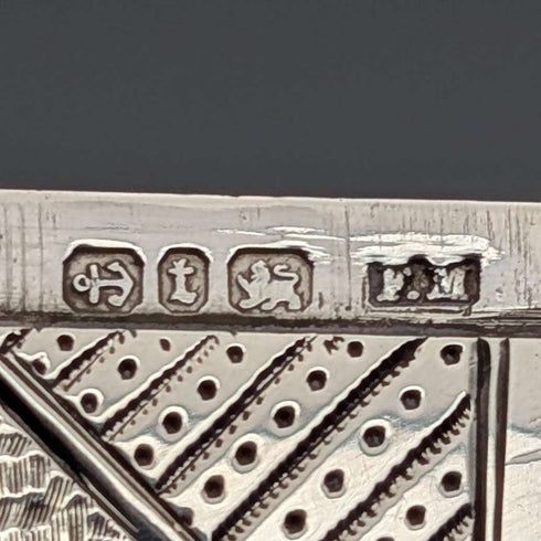 1893 British antique sterling silver card case 56g Frederick Marson