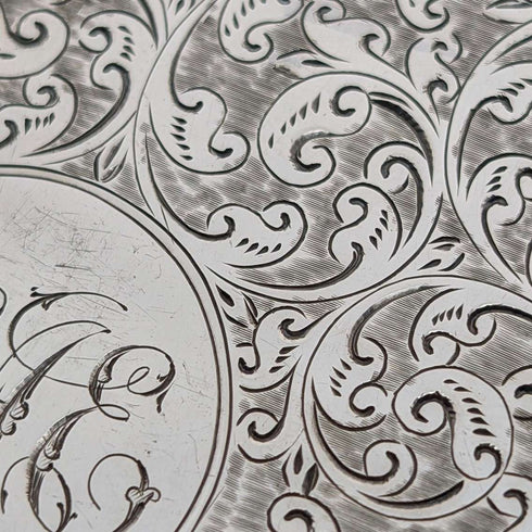 1894 British antique sterling silver card case 55g Frederick Marson