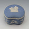 British Vintage Wedgwood Jasperware Bean-Shaped Trinket Box, Pale Blue