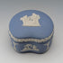 英國復古韋奇伍德碧玉豆形盒飾品淡藍色