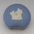 British Vintage Wedgwood Jasperware Bean-Shaped Trinket Box, Pale Blue