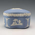 British Vintage Wedgwood Jasperware Bean-Shaped Trinket Box, Pale Blue