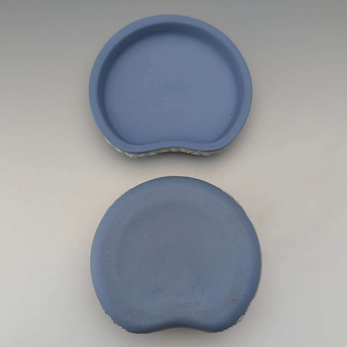 British Vintage Wedgwood Jasperware Bean-Shaped Trinket Box, Pale Blue