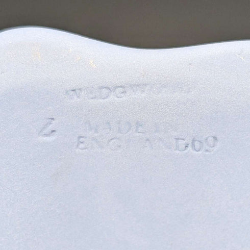 British Vintage Wedgwood Jasperware Bean-Shaped Trinket Box, Pale Blue