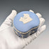 British Vintage Wedgwood Jasperware Bean-Shaped Trinket Box, Pale Blue