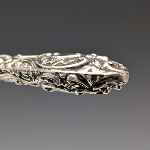 1897 British antique sterling silver handle large button hook Henry Matthews