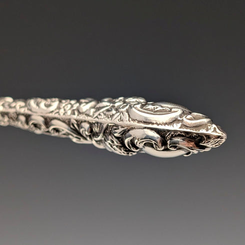 1897 British antique pure silver handled shoehorn James Deakin & Sons