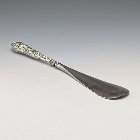 1897 British antique pure silver handled shoehorn James Deakin & Sons
