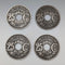 French Vintage Metal Coasters, Set of 4