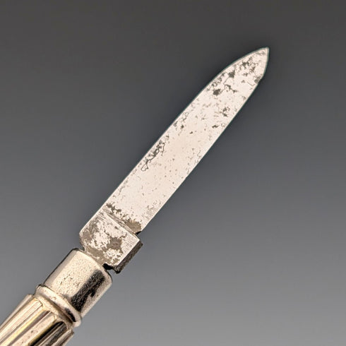 アンティーク シルバープレート製 トラベルステーショナリーセット(つけペン、ナイフ)