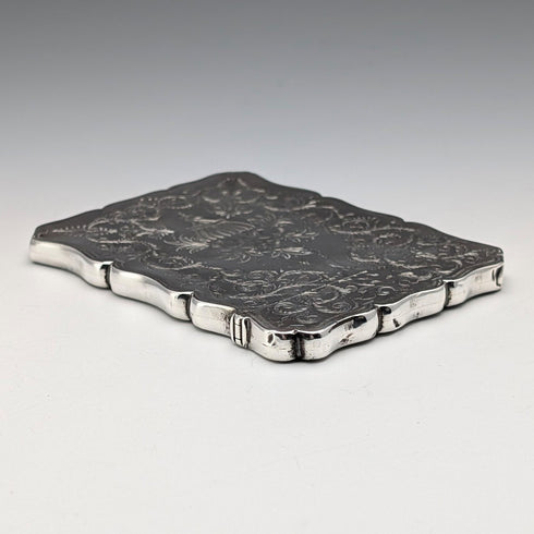 1874年 英国アンティーク 純銀製 カードケース 64g Robert Thornton