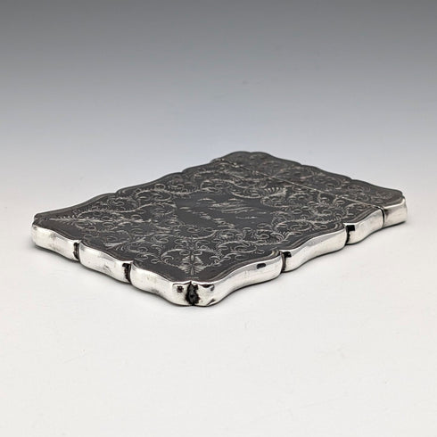 1874年 英国アンティーク 純銀製 カードケース 64g Robert Thornton