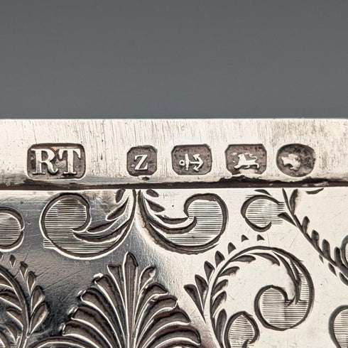 1874年 英国アンティーク 純銀製 カードケース 64g Robert Thornton