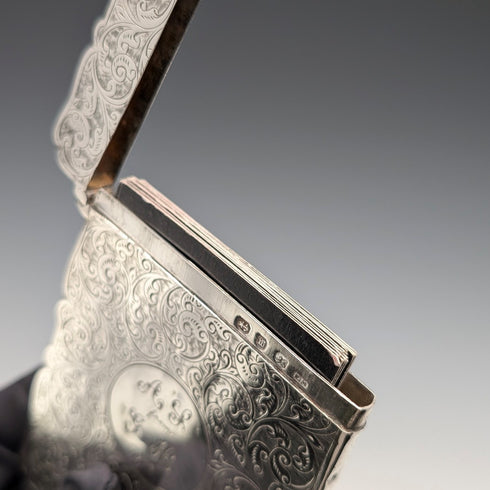 1896年 英国アンティーク 純銀製 カードケース 56g Frederick Marson