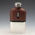 Vintage British leather and silver plate glass flask James Dixon & Sons