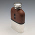 Vintage British leather and silver plate glass flask James Dixon & Sons