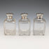 1867 British antique silver-capped glass bottles, set of three, James Vickery