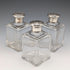 1867 British antique silver-capped glass bottles, set of three, James Vickery
