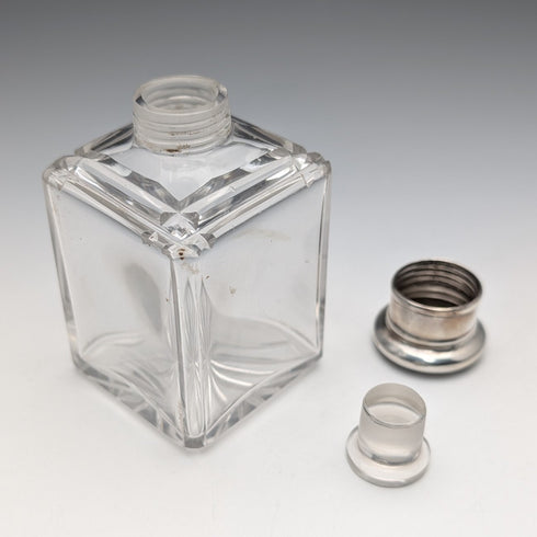 1867 British antique silver-capped glass bottles, set of three, James Vickery