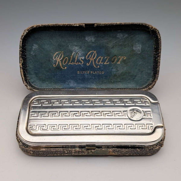 1927年頃 英国ヴィンテージ シルバープレート製 カミソリキット ケース入り Rolls Razor