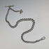 Circa 1900 British antique sterling silver Albert chain, 42g, sterling silver lion passant fob