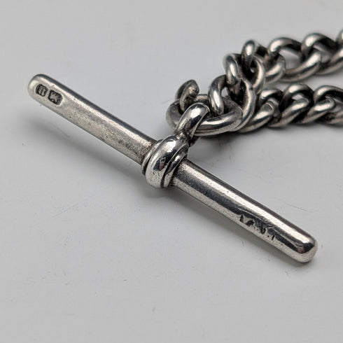 約 1900 年英國古董純銀阿爾伯特鏈 42 克純銀獅子 Passant 鑰匙扣