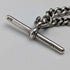 Circa 1900 British antique sterling silver Albert chain, 42g, sterling silver lion passant fob