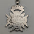 Circa 1900 British antique sterling silver Albert chain, 56g sterling silver medal fob