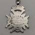 Circa 1900 British antique sterling silver Albert chain, 56g sterling silver medal fob