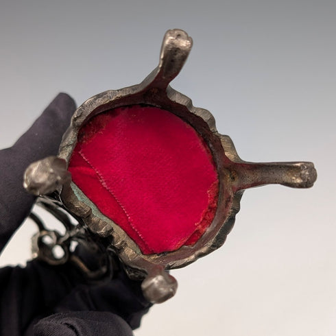 1920 年代黃銅椅懷錶架紅色座椅