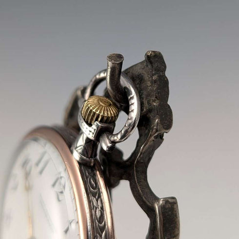 1920年代 真鍮製 椅子型 懐中時計ホルダー レッドシート