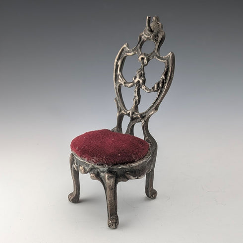 1920 年代黃銅椅懷錶架深紅色座椅