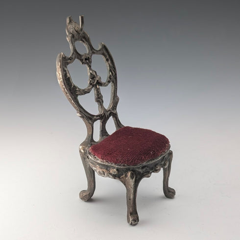 1920 年代黃銅椅懷錶架深紅色座椅