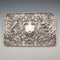 Circa 1900 British antique silver plate relief carved dressing table tray