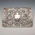 Circa 1900 British antique silver plate relief carved dressing table tray