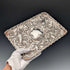 Circa 1900 British antique silver plate relief carved dressing table tray